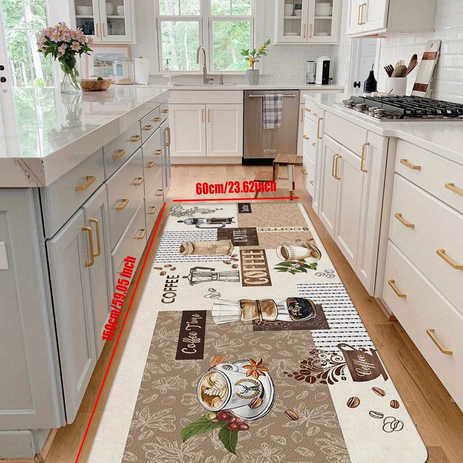 TEMU Tappetino Decorativo da Cucina in Stile Moderno , Tappetino per Sala da con Stampa , Tappetino Antiscivolo per Bar, Tappetino per Porta Cucina,