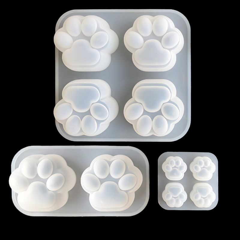 

Cute Paw Print Silicone Mold For Diy Keychain And Jewelry Making - 1pc