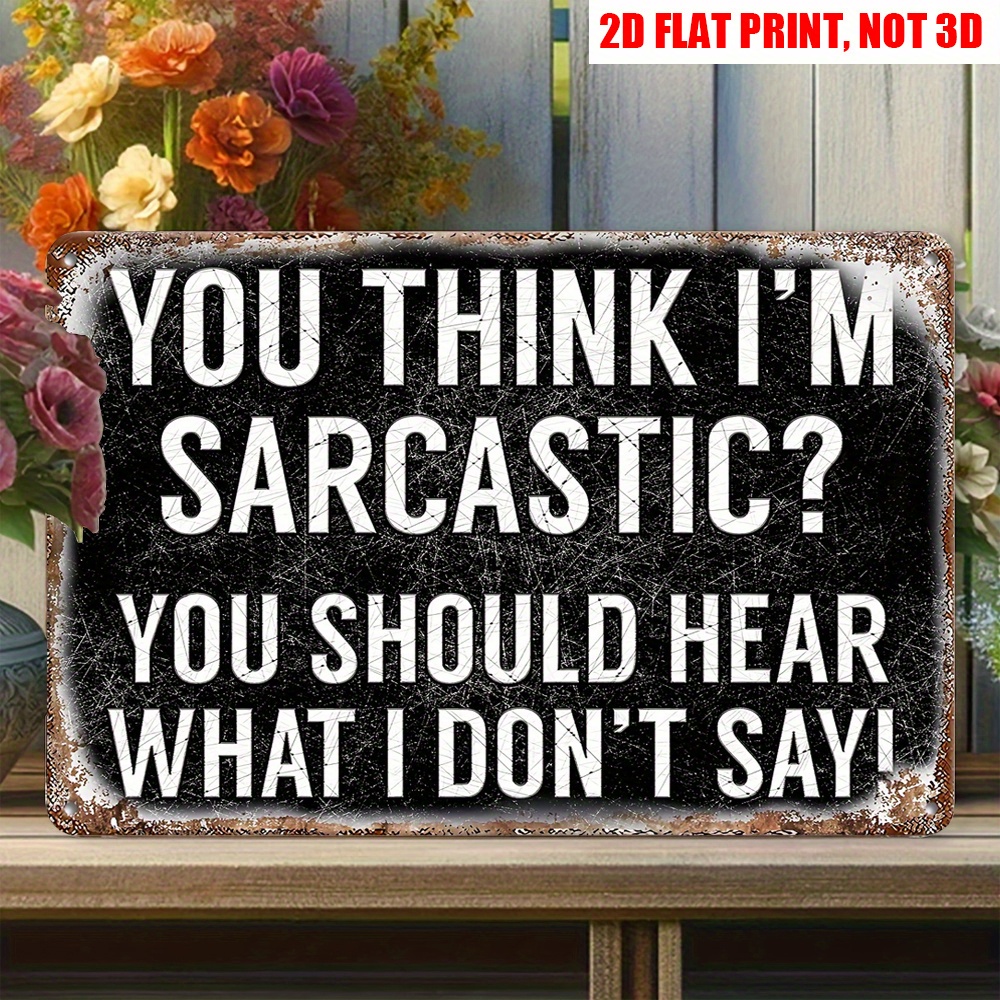 TEMU 2d Flat, 2d Flat Satirical Vintage Sign, "are You Laughing?" Humorous Vintage Decorative Sign, Novelty Home Decor, Room Decor, Wall Decor,
