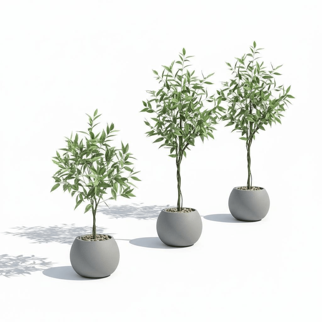Eucalyptus Tree Artificial 4ft Tall Faux Eucalyptus Plants With Pot Fake Indoor For Home And Office Decor, 1 Pack