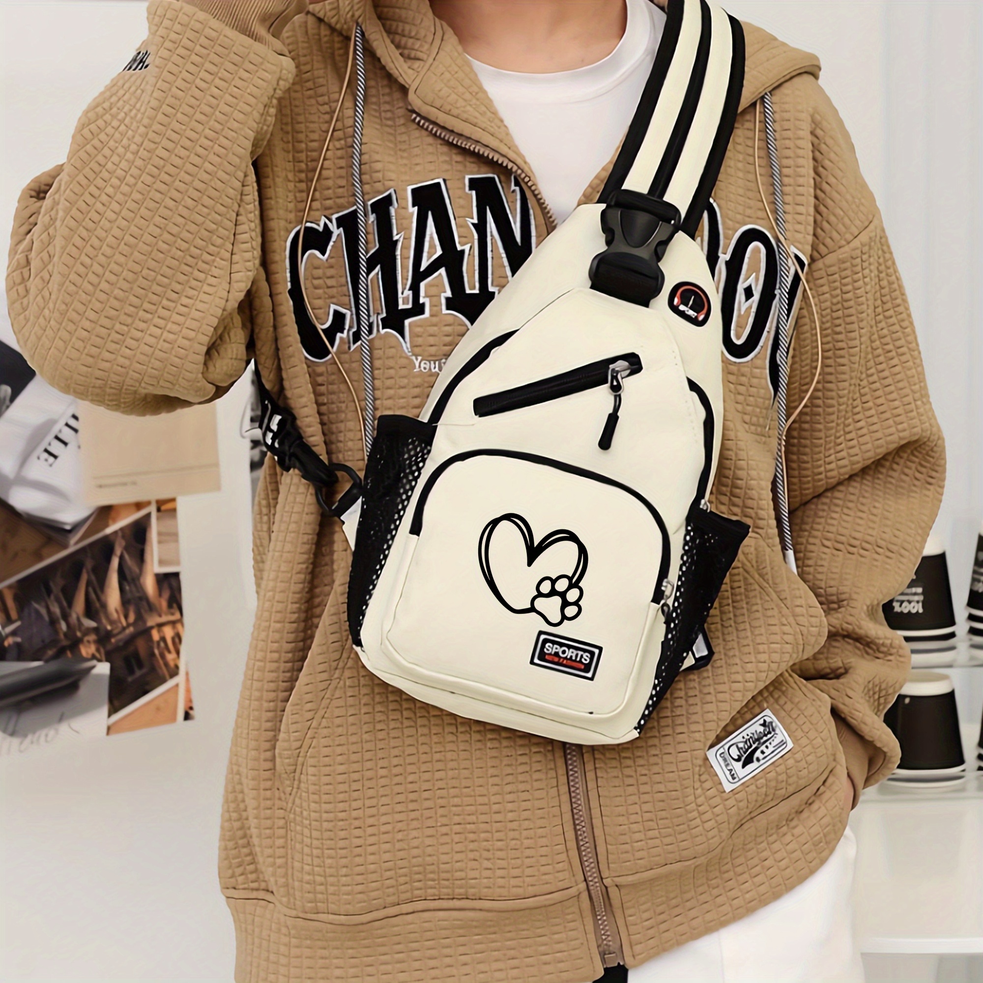 

Bag - For & , Crossbody Bag Polyester Lining - , Unisex Waist For Adults