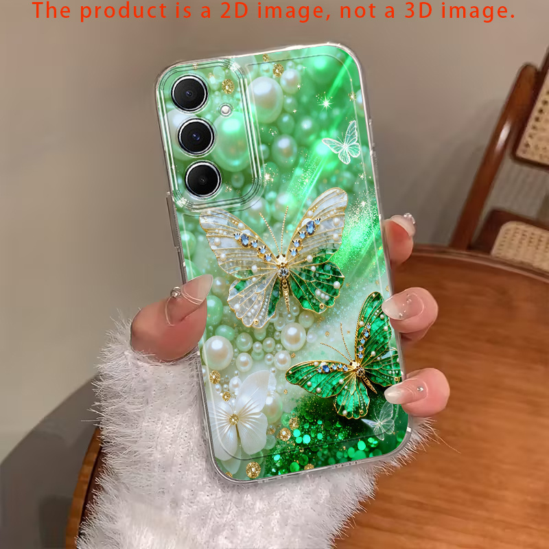TEMU Phone Case - 2d Printed Pattern Green Pearl Pattern Suitable For Galaxy Phone Case New A02 03 04 05 06 07 10 15 16 17 20 22 33 34 35 36 40 50 52