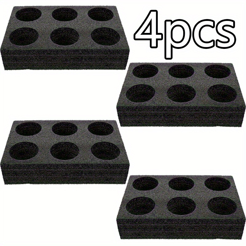 4pcs disposable foam drink carrier trays 6 cup holder with auto fixing design durable plastic beverage organizers for camping restaurants refrigerator storage restaurant supplies interlocking design sturdy construction takeout organization reusable organizer event planners