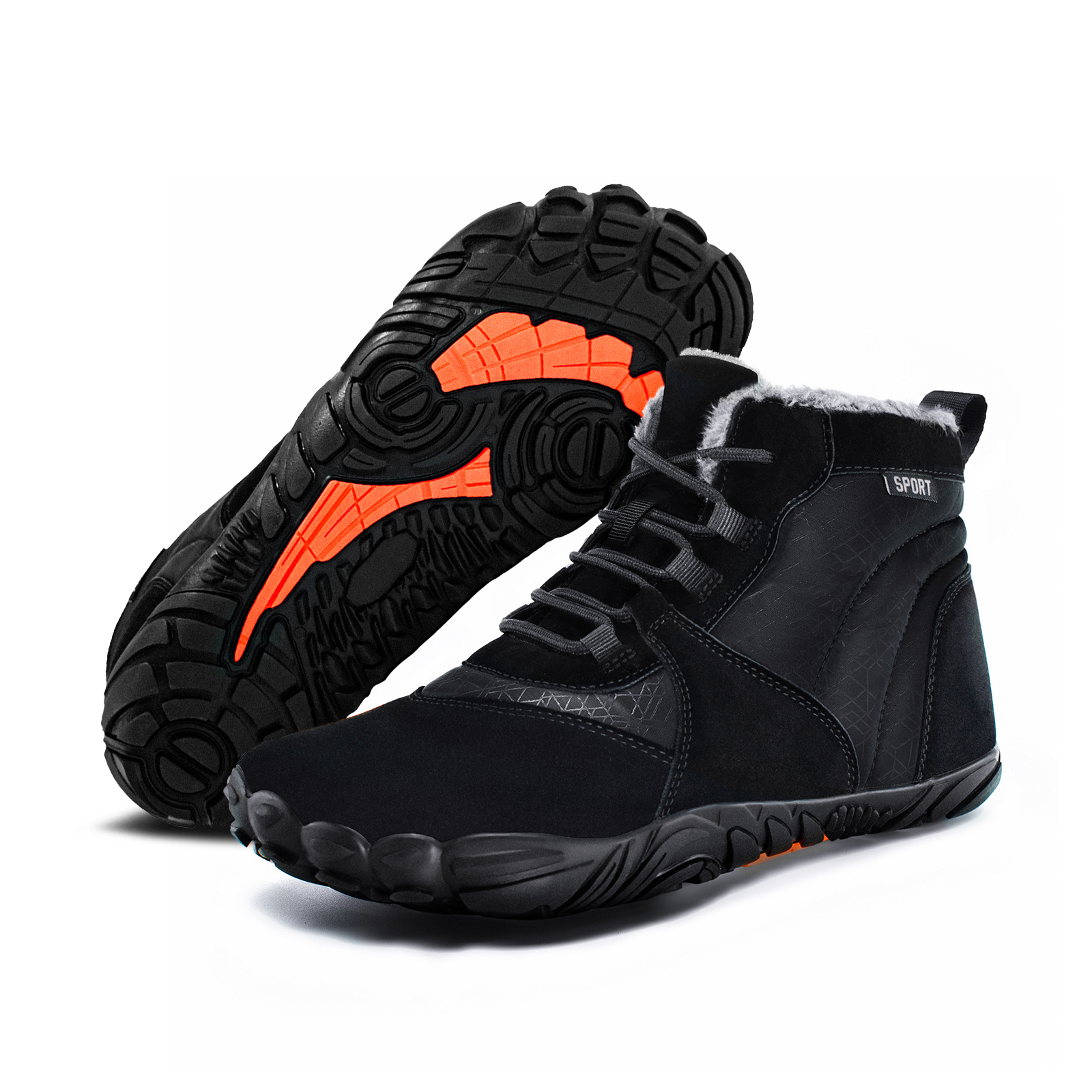Image of Gemchve Barefoot Winter Shoes For Women And Men, Warm Lined Ankle Boots, Wide Toe Box, Soft Plush And Treaded Rubber Soles For Outdoor , Commuting, Travel, And Everyday Casual Wear
