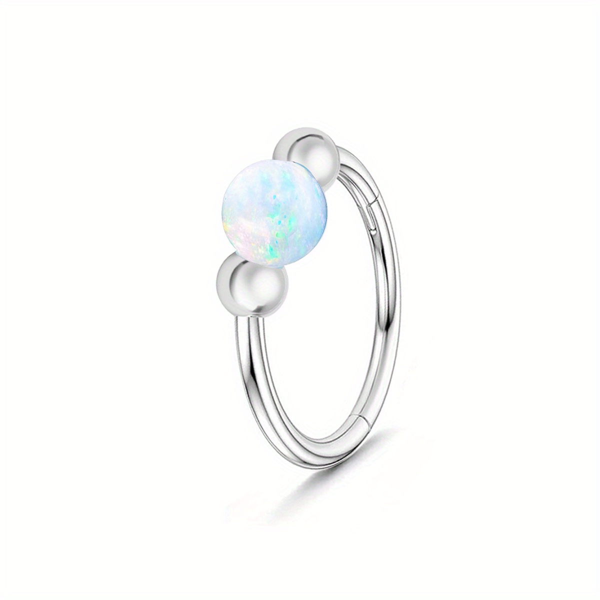 Women's Opal Nose Ring Septum Ring Earrings Set