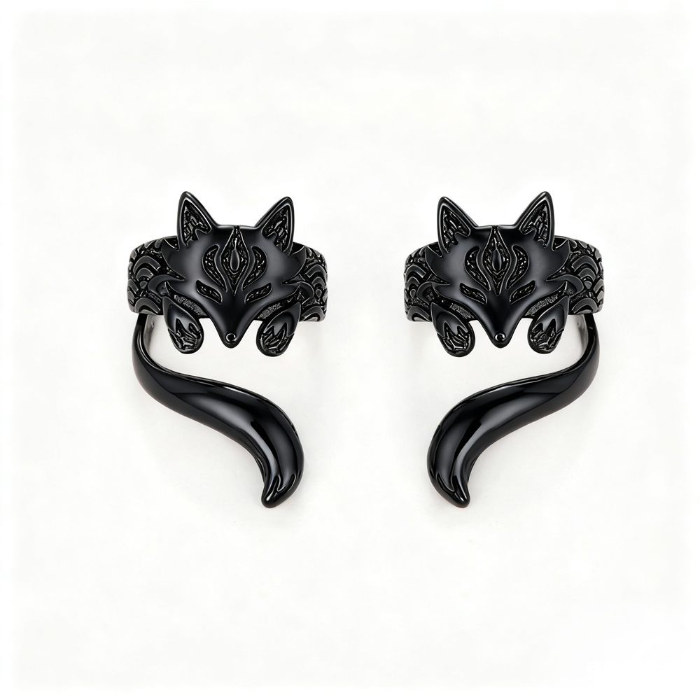 E-shop 1 Paar Persönlichkeit Punk Fuchs Clip-Ohrringe für Frauen Männer Hip Hop Party Casual Mode Retro Ohrringe Schmuck