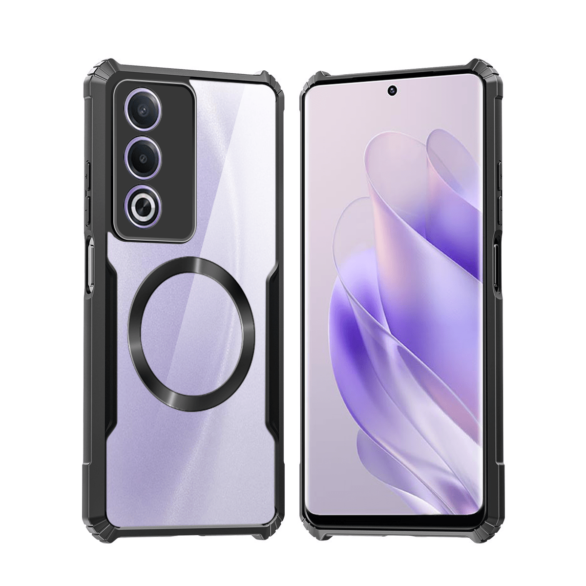 TEMU Phone Case: Compatible With Oppo A80 5g Phone Cases Magnetic Casing Shockproof Soft Cover Acrylic Transparent Back Protection Shell