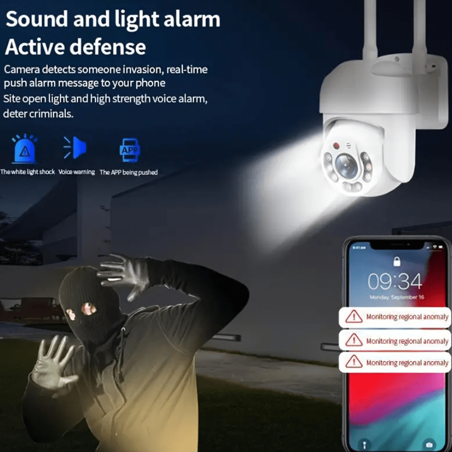 Teruhal Outdoor WiFi Security Camera - Waterproof, Auto-Tracking with 360° Panoramic View, Full-Color Night Vision, Human Motion Detection, Two-Way Audio, USB Powered details 6