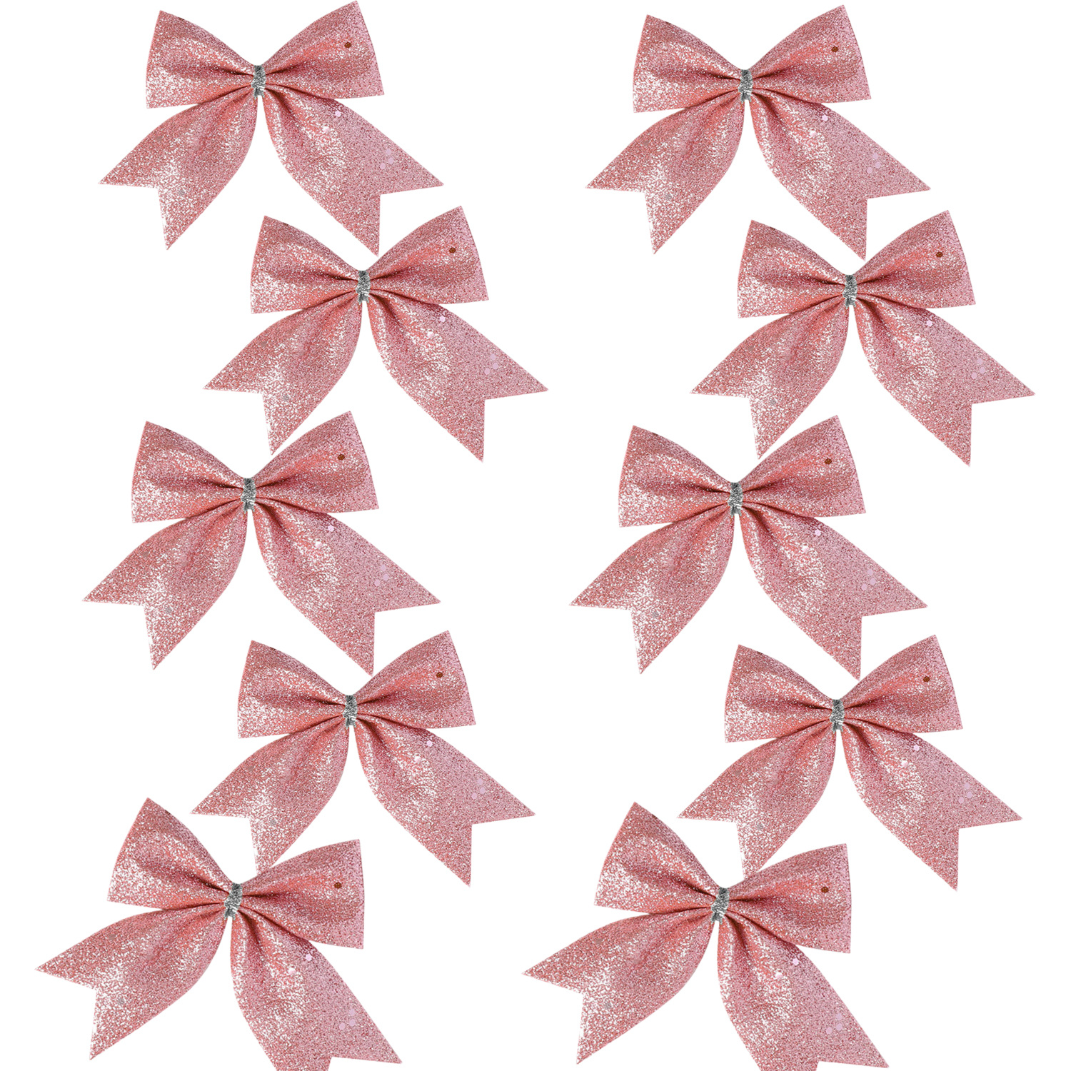 Image of 10pcs Small Bow Decorations, Mini Bows, Beaded Bows For Holiday Decoration Props For Valentine's Day Wedding Party Anniversary Mother's Day Christmas Decor