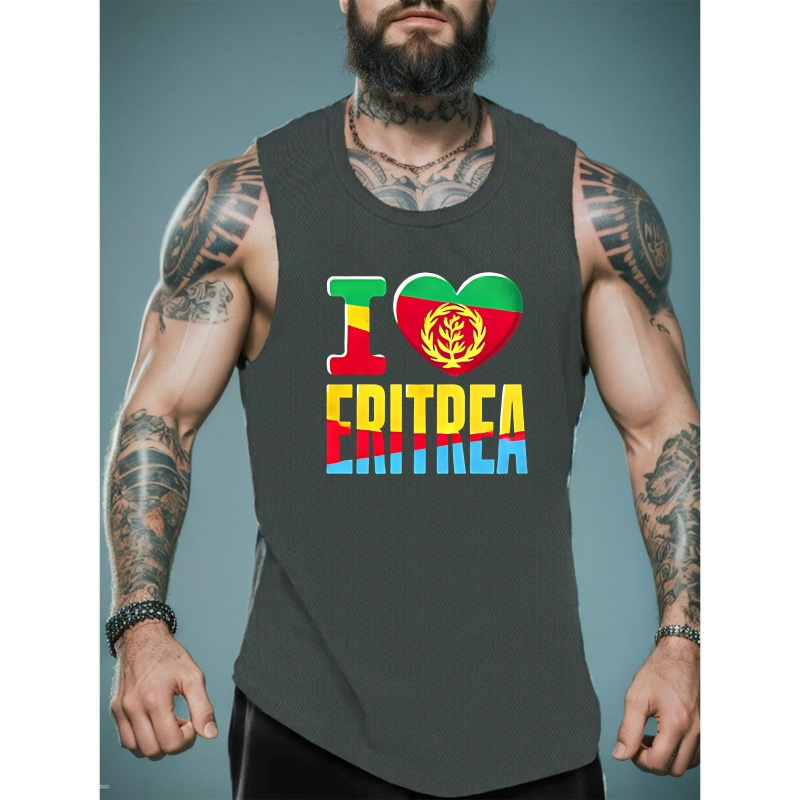 

Eritrea Flag Men's Tank Top - Breathable Polyester, Casual Summer Sleeveless Shirt For Fitness & Outdoor Activities