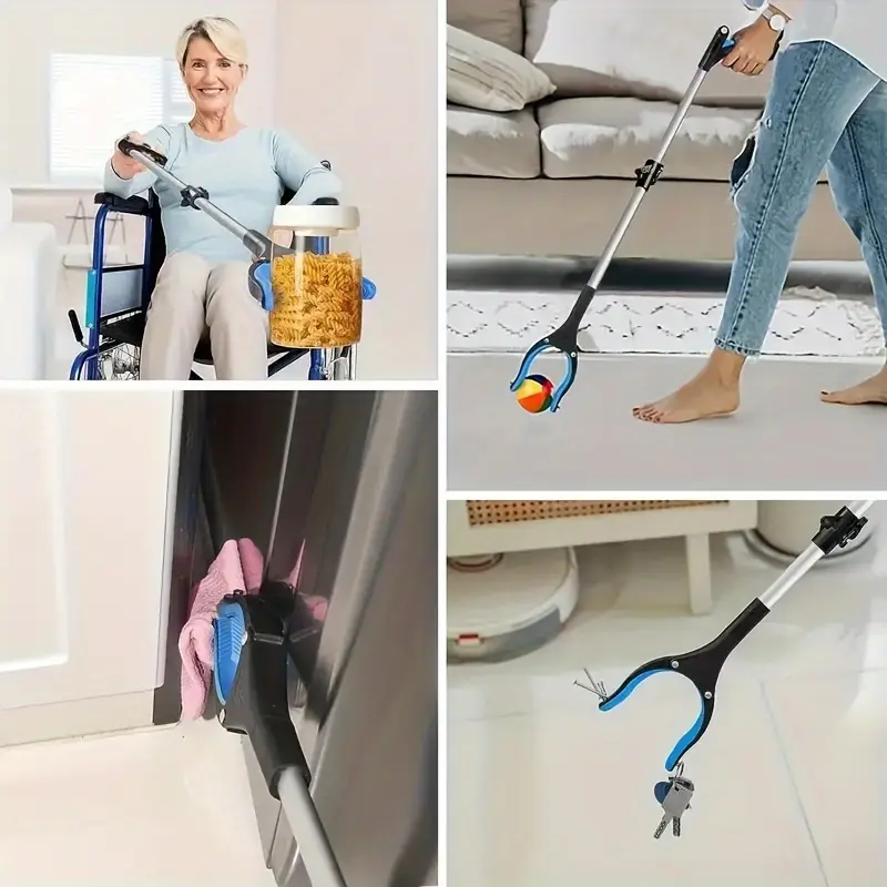 16 inch 33 inch foldable grabbing tool for seniors lightweight and retractable with rotating jaw for picking and mobility assistance long lightweight magnetic trash picker with a wide mouth foldable metal grabbing tool for the elderly details 5