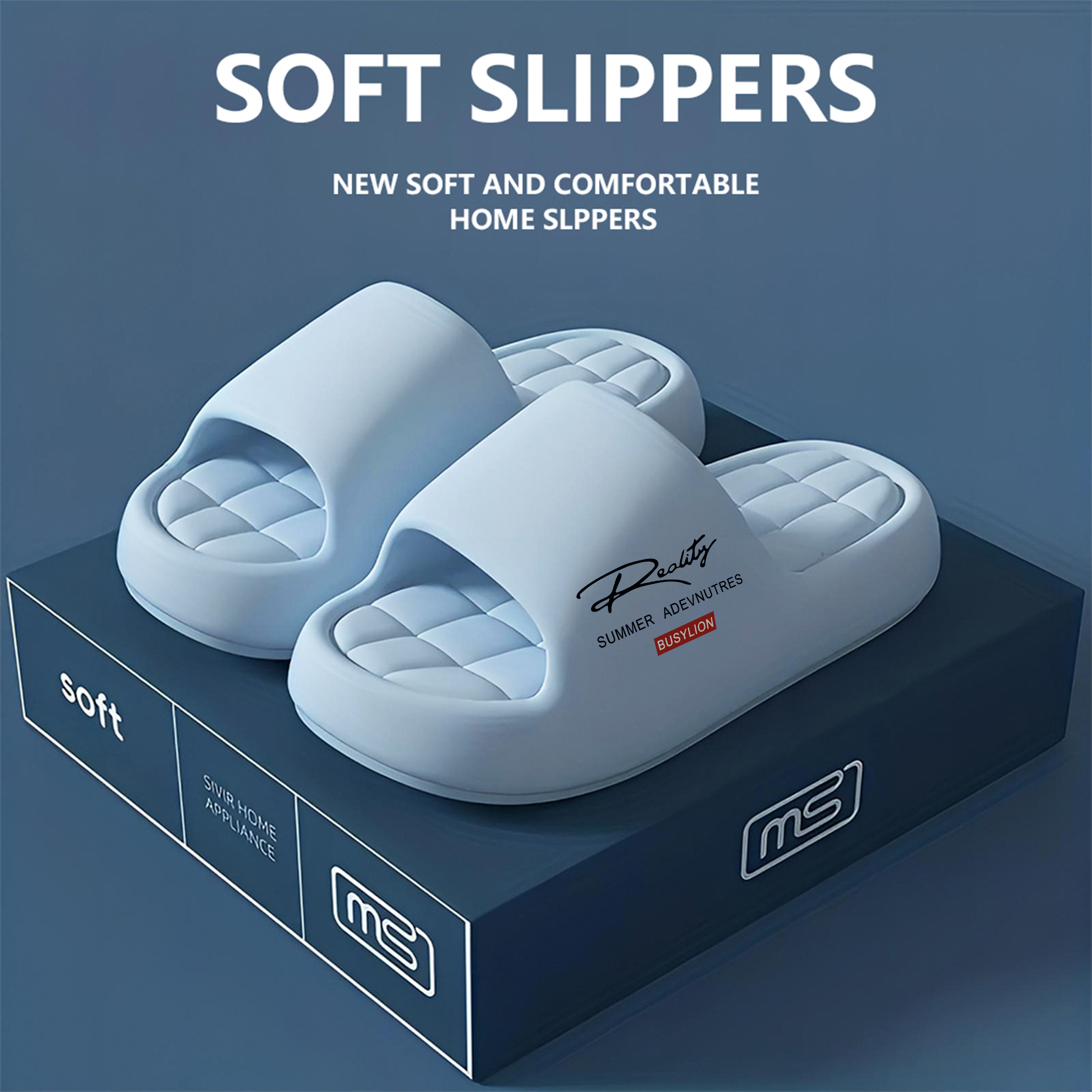 TEMU Women's Summer Thick-soled Home Slippers, Casual And Convenient Open-toe Sandals, Featuring A For And , In Multiple Colors And Large Sizes,