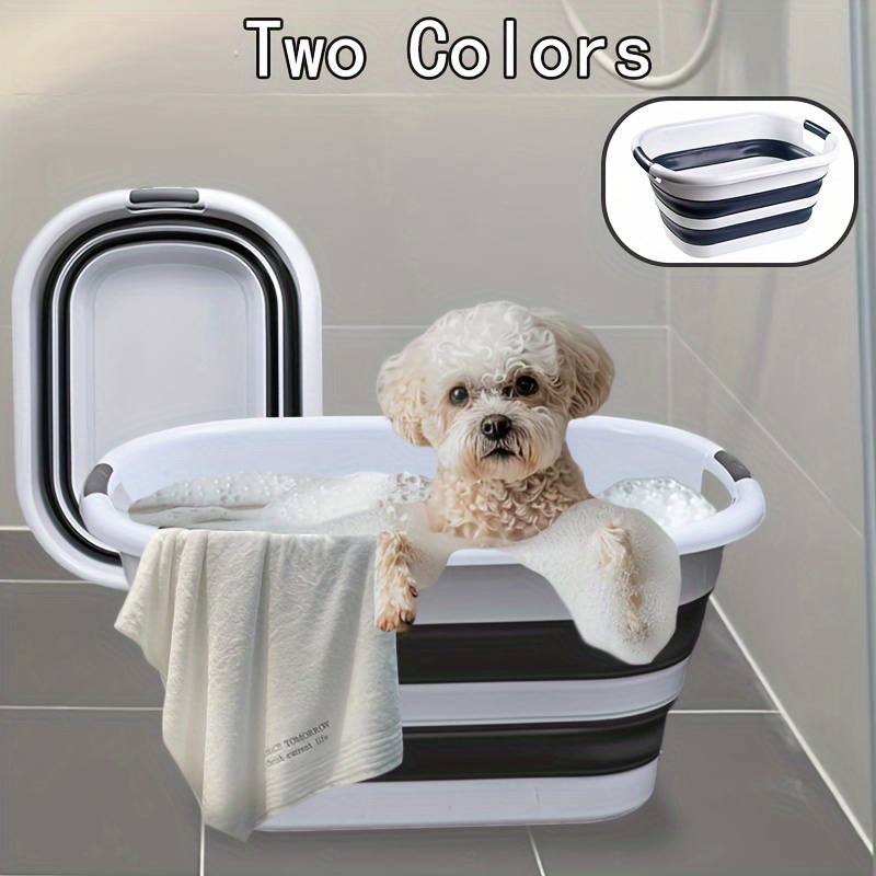 foldable portable dog bath tub with non slip base   pet bath bucket suitable for dogs cats and   soaking compact portable pet bathtub easy to store Product details 1