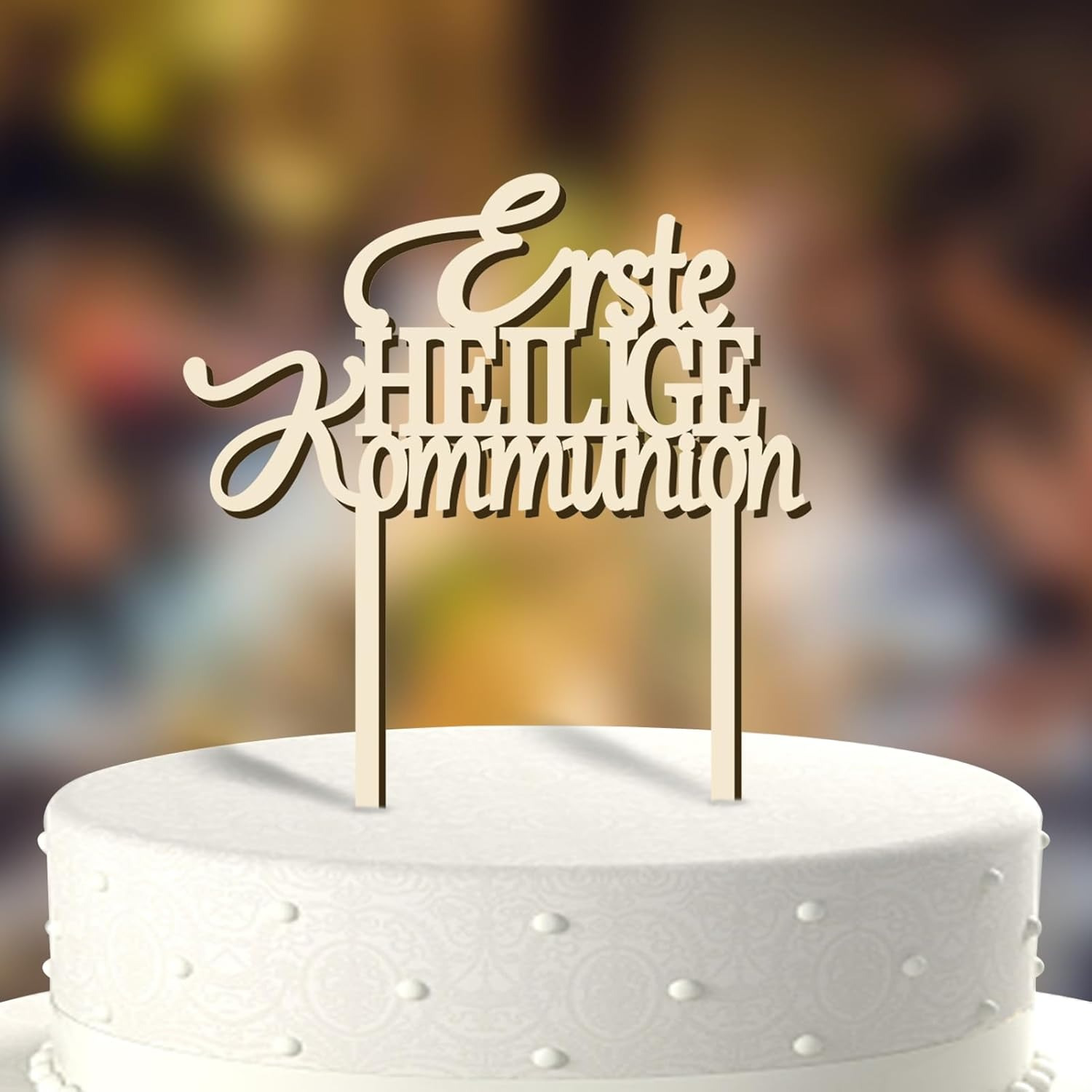 Image of Wooden First Communion Cake Topper 1pc, Eucharist Cake Decorations, Religious Cake Toppers Decorating Supplies