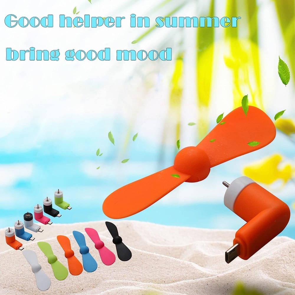 Mini ventilateur portable Type-C, petit ventilateur de bureau à clipser, parfait pour se rafraîchir au bureau ou en voyage, un ventilateur portable pour appareils mobiles avec connexion Type-C, ventilateur cadeau silencieux
