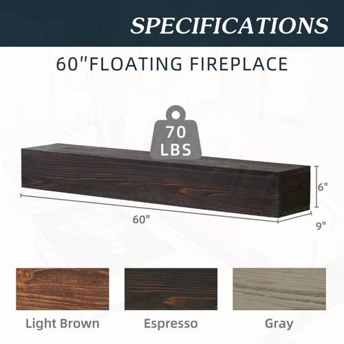 60 rustic wood fireplace mantel wallmounted and floating shelf for home decor