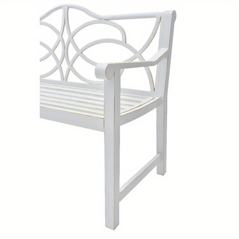 Outdoor Heavy-Duty White Iron-Look Steel Garden Bench with Backrest & Armrests - 2-3 Seater Slatted Park Bench, White Metal Frame for Patio, Porch, Balcony, Yard - Durable Low-Maintenance Furniture (No Wood), Garden Seat, Garden Bench Seat, Benches For Outside, Garden Furniture, Balcony Furniture, Patio Furniture, Bench Seating, Patio Bench, Bench Seat Indoor, Outside Bench