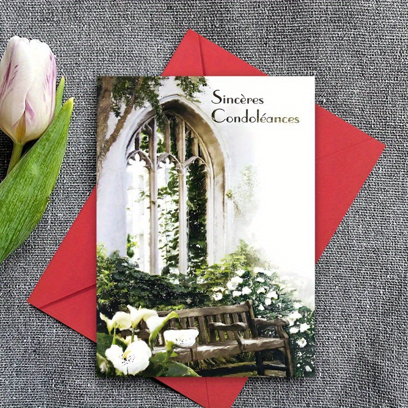TEMU 1 Carte de Condoléances pour Décès, Sincères Condoléances, Profonde , Pensée Affectueuse, Deuil, Souvenir et Mourning, un Cadeau pour Votre