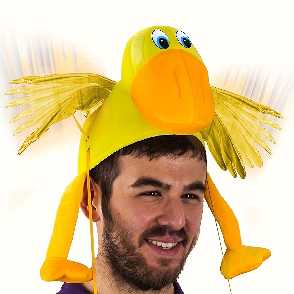 1pc new duck hat with flapping wings cute farm animal costume accessory polyester unisex role   for themed parties cheerleading props street style