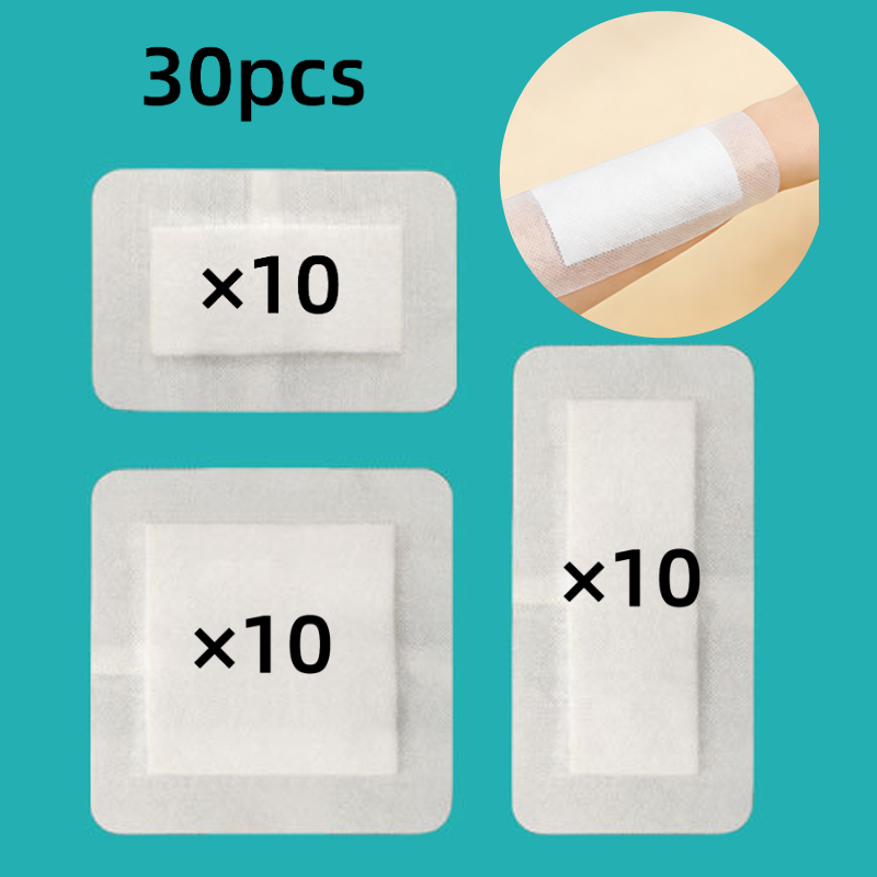 30pcs of three size bandages   with breathable gauze pads dry and comfortable wear made of non woven fabric gentle and safe with a self   design easy and portability essential   outdoor ac