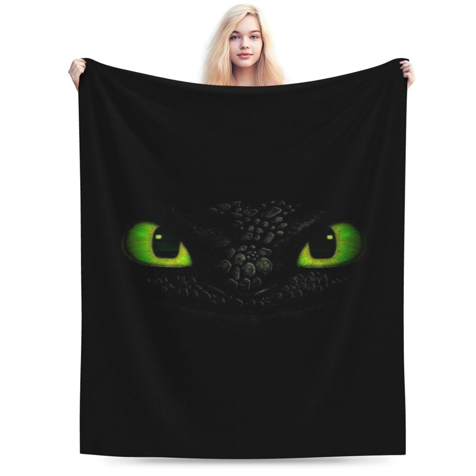 

1pc Style Anime Toothless Flannel Fleece Blanket - Soft, Warm, Versatile For Sofa, Bed, Car, Office, Camping - All Polyester Throw, 250-300gsm