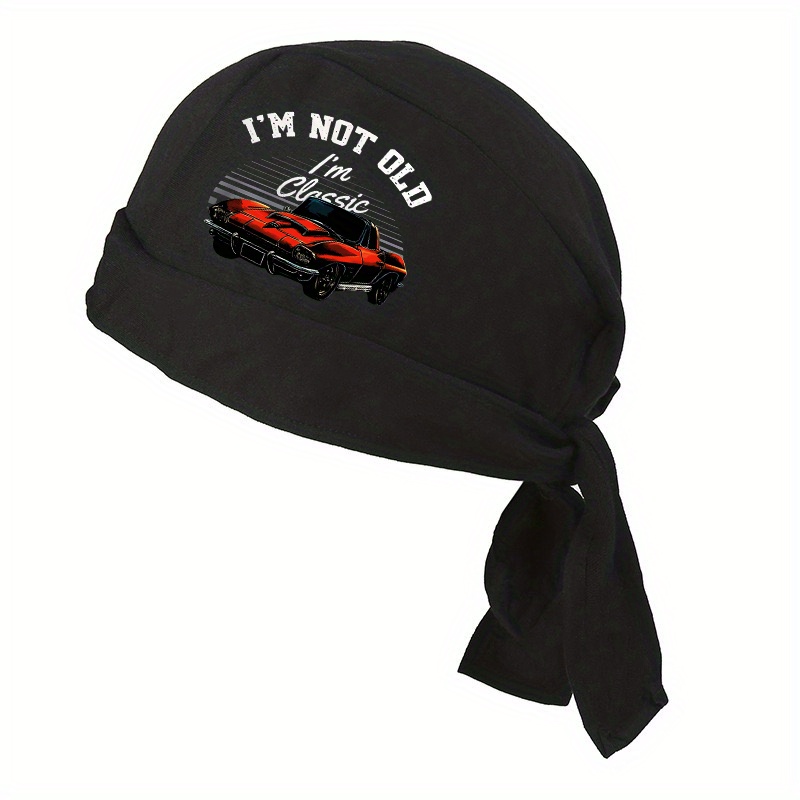 Image of 1pc Im Not Old Vintage Style Retro Print Pirate Sunscreen Bandana, Breathable Quick Drying Running And Cycling Pirate Wrap