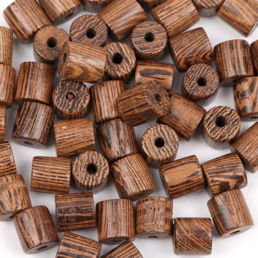 

50pcs 6mm Wood Cylinder Beads - Natural Spacer Beads For , Bracelets & Crafts