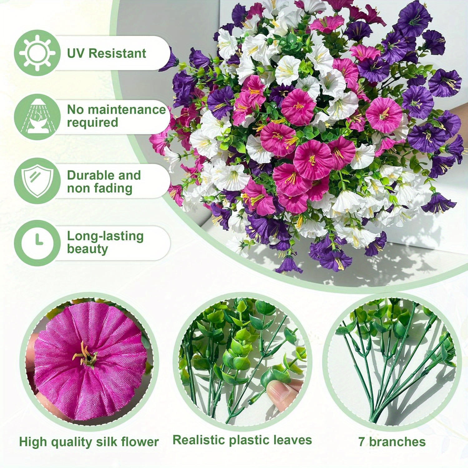 12 bndel knstliche petunien blumen wetterfest auenbereich - Temu Austria