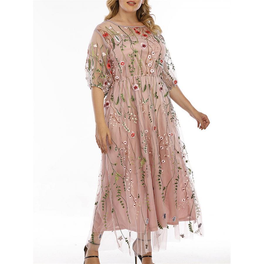sachin and babi light blue dress Plus Size Mesh Embroidery Formal Evening Dress  Pluspreorder
