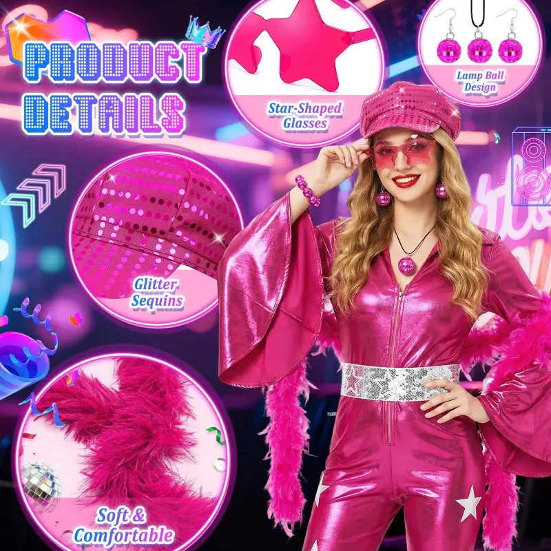 disco party fancy dress Amazon.com: Lydoesy 70s Disco Outfit for Women,Disco Costume with Wig,Glasses,Necklace, Earrings,Headband for Halloween Cosplay Party : Clothing, Shoes & Jewelry
