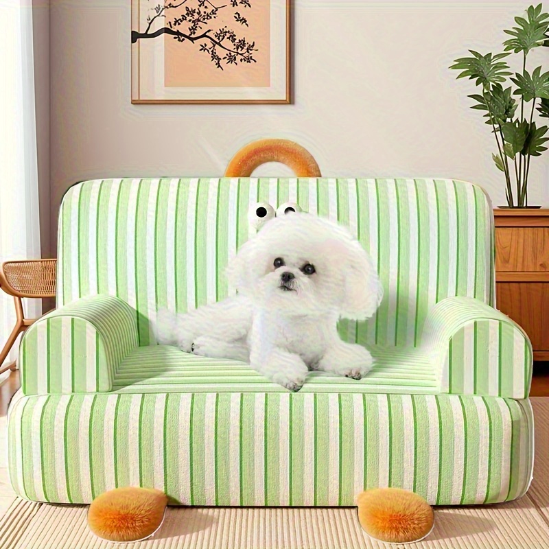 cama perros rayas cojín móvil respaldo inclinado base Temu El
