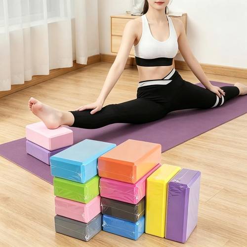 4pcs yoga blocks random color eva foam blocks for yoga pilates stretching training supportive workout blocks for beginners advanced