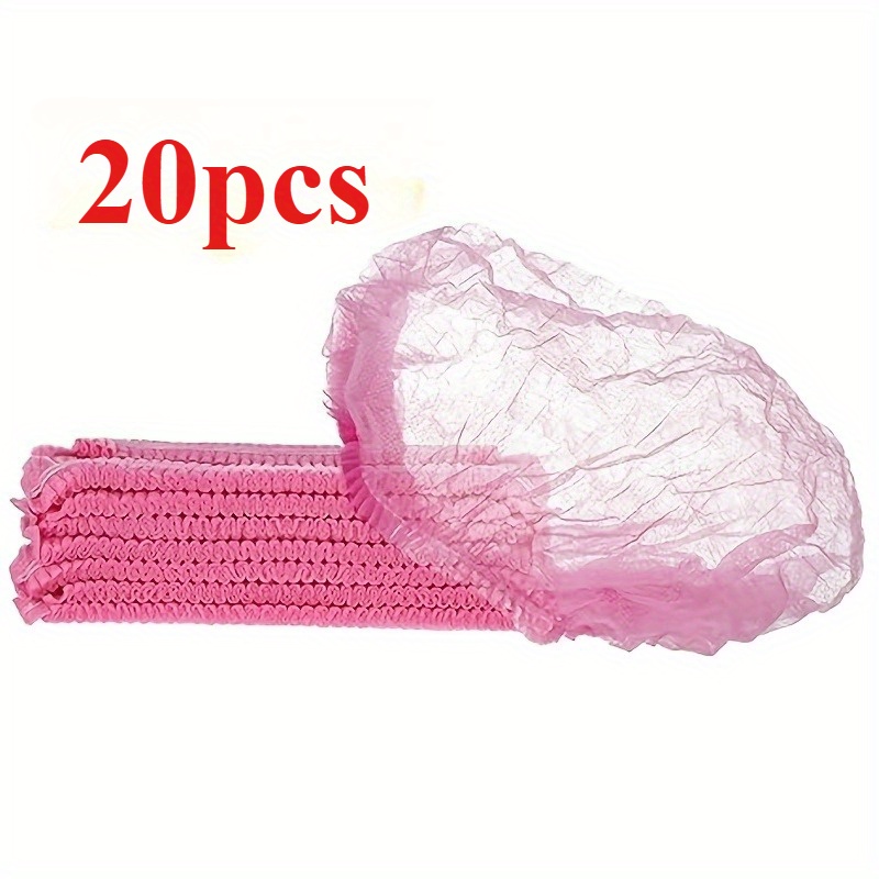 TEMU Pack Of 20, Breathable Disposable Hair Nets Made From Elastic Non-woven Fabric, Suitable For Food Service And Kitchen Applications, Designed For