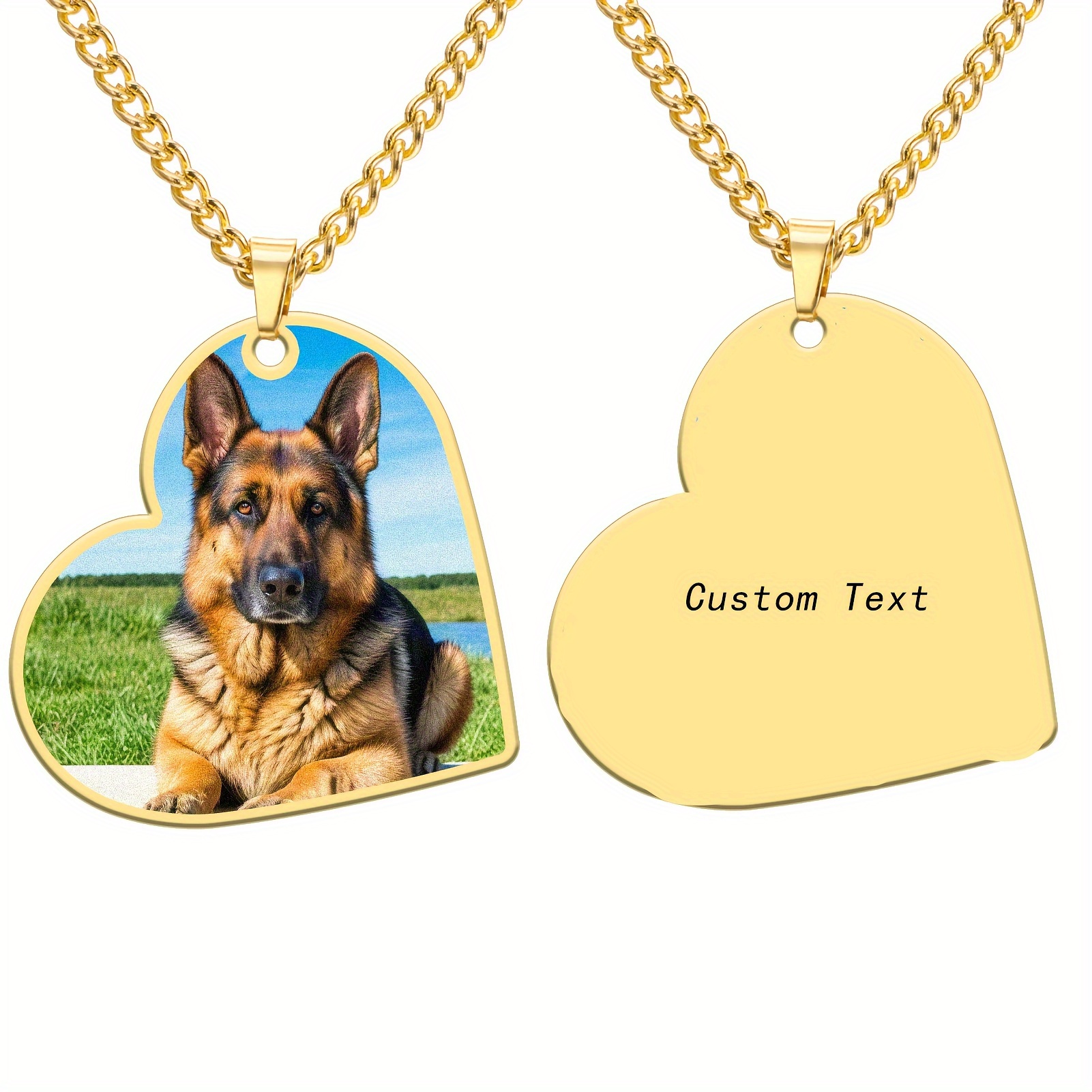 Personalized Custom Photo Necklace — Heart-shaped Pendant