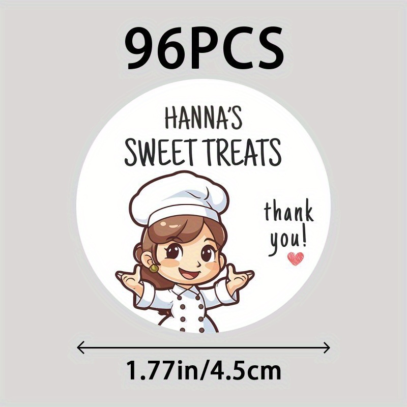 TEMU Autocollants Personnalisés 48/96 "SWEET TREATS", Sacs Cadeaux Personnalisés, Autocollants de Cuisine, Étiquettes de Remerciement Marquées,