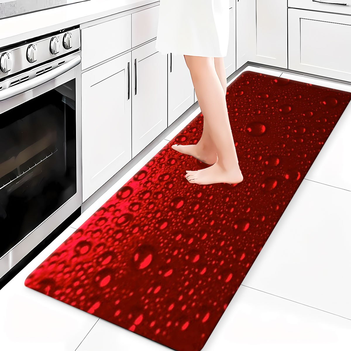 TEMU 1pc Raindrop Pattern Kitchen Mat, Suitable For Kitchen, Laundry Room, Entrance, Living Room. Restaurant, Kitchen Decor, Kitchen Rug, Entrance