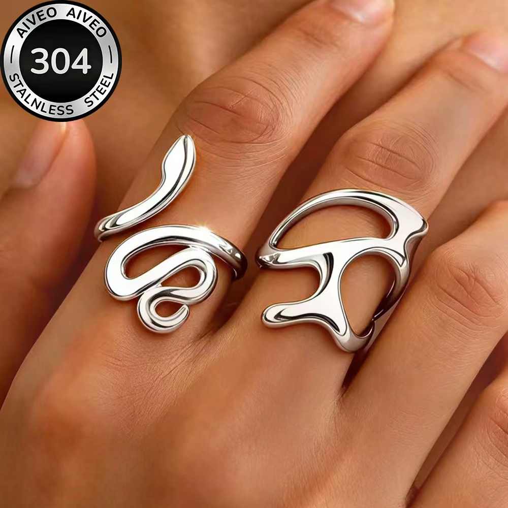 2pcs Golden Stackable Open Ring Set for Women