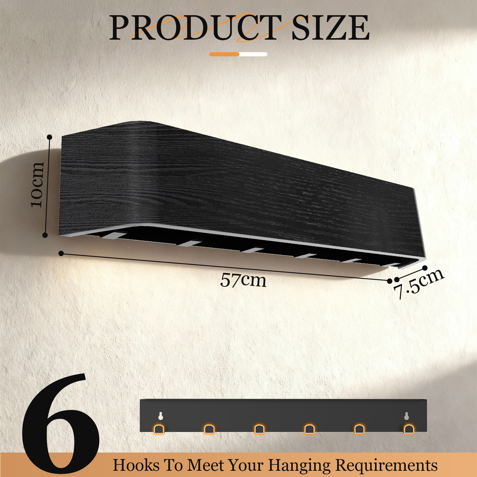 Wall Mounted Coat Rack With Shelf And Hidden Hooks Made Of Wood Includes Screws And Mounting Template Space Design Ideal For Hallway Bedroom And Bathroom In Multiple Colors