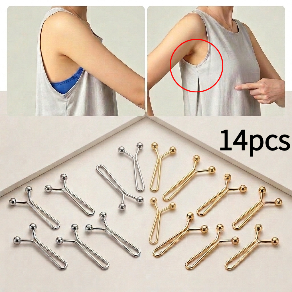 TEMU 14/26pcs Outdoor Seamless Anti-exposure Invisible Gadgets - Sleeveless Clothing Underarm Tools - No Sewing Required; Can Shrink Underarm Cuffs,