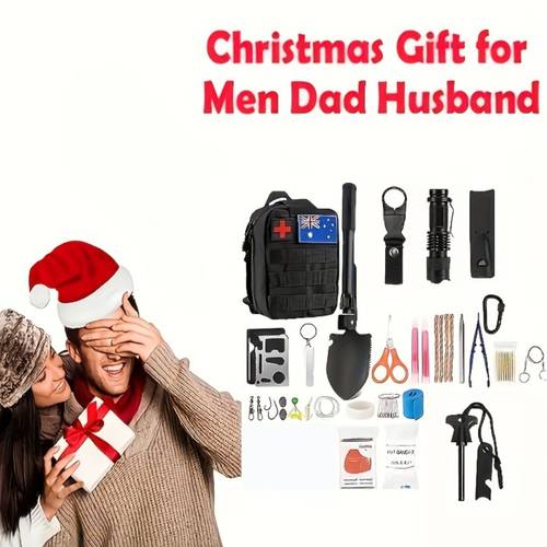 140pcs survival kit professional survival gear and additions with ideal for essential for camping and hiking men dads husbands who love