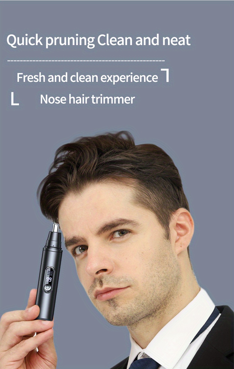 2 colors   stainless steel usb rechargeable nose ear hair trimmer with     silent operation portable wireless charging for men women Product details 6