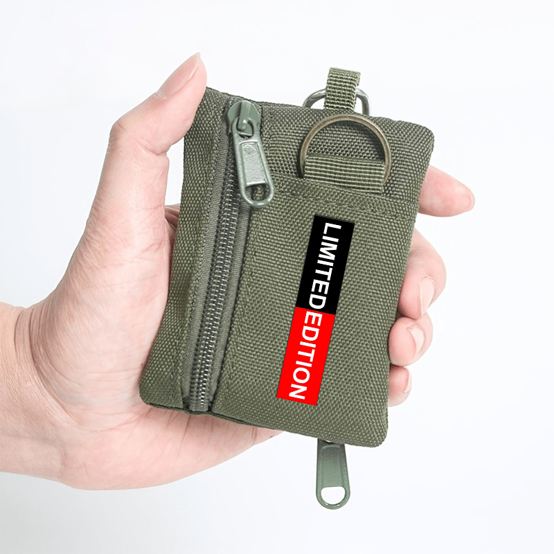 Image of 1pc Outdoor Multifunctional Wallet, Letter Design Coin Purse, Casual Zipper Waist Bag Accessory Organizer