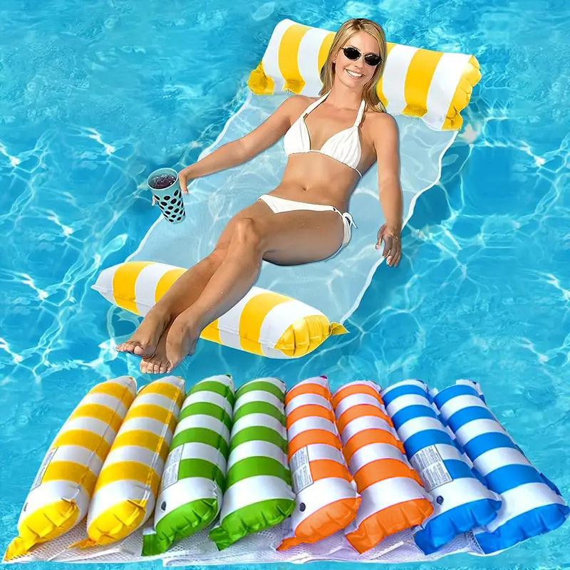 Inflatable Pool Float Bed Lounge *-1 Swim Float *-* Mesh Layer,  Heavy-Duty for Adults, Holds 1-3 People Pool, Lake, Beach, Parties No 