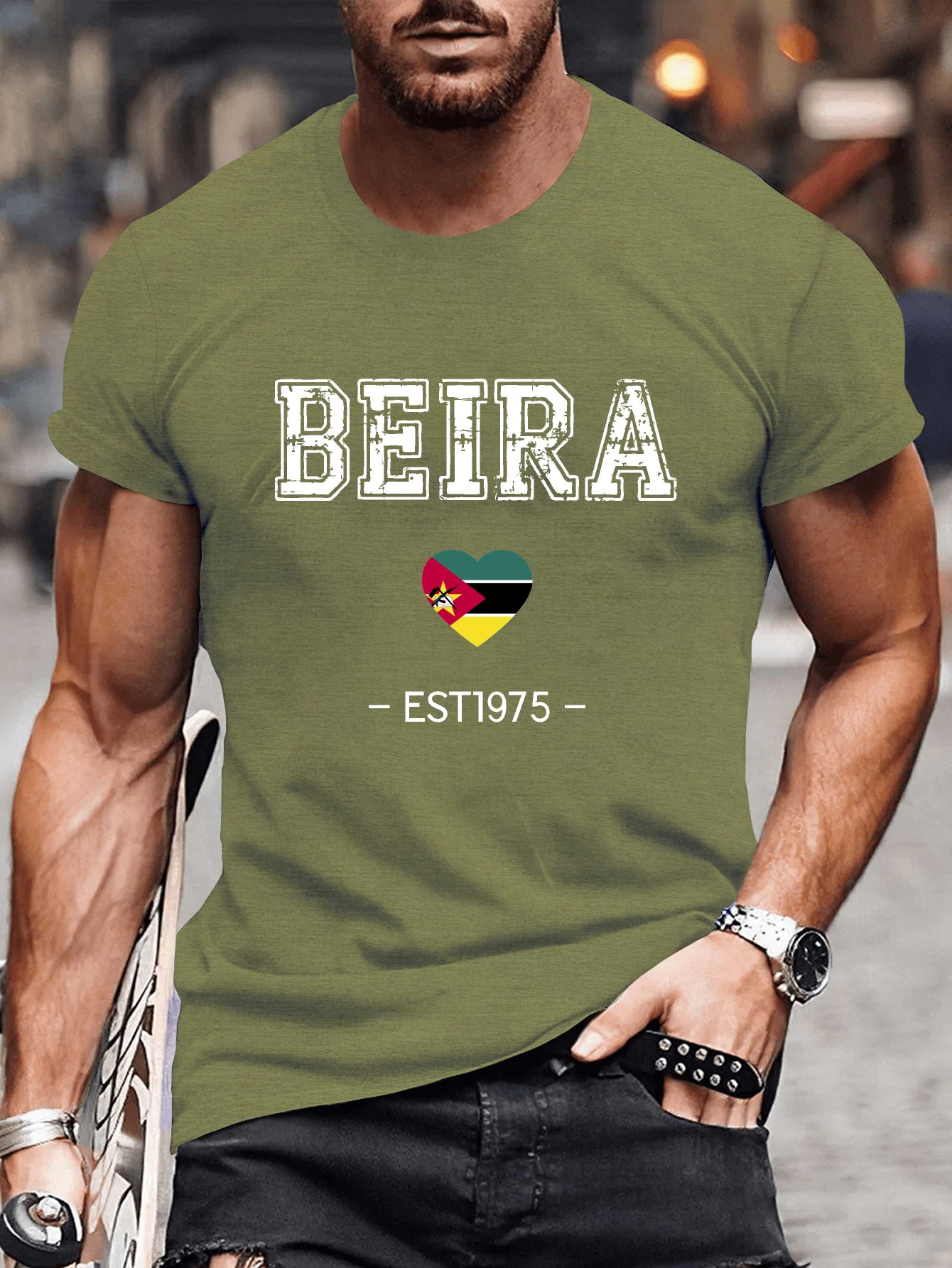 T-shirt com Estampa de Beira, Moçambique 3