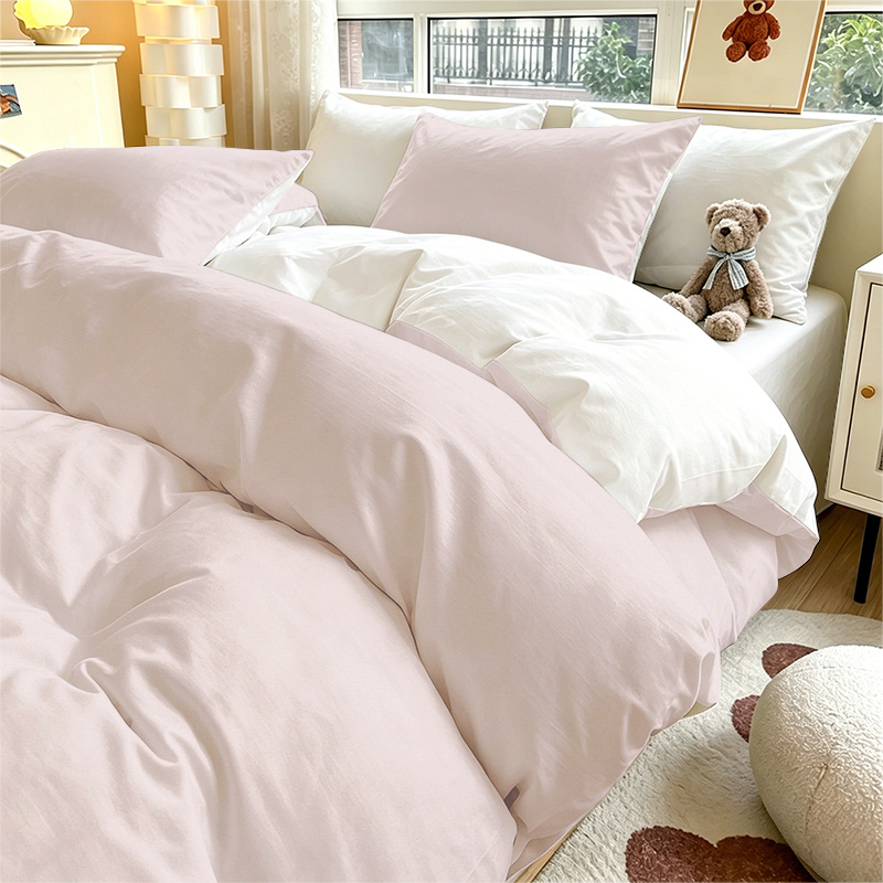 TEMU 2/3pcs Light Pink Solid Color Background Pattern Duvet Cover Set, Set Includes 1 Duvet Cover   1/2 Pillowcases, No Filler - Perfect For Bedroom,