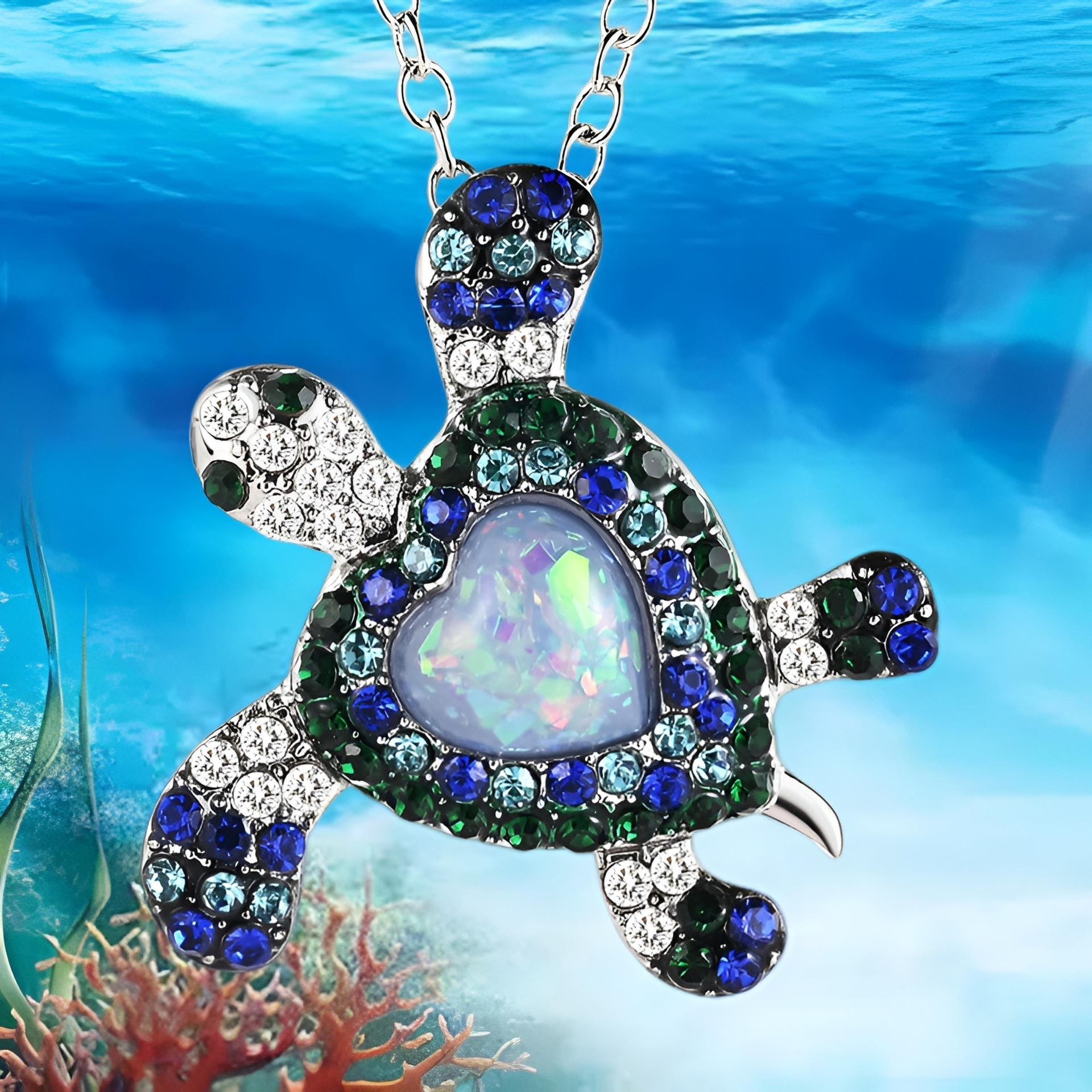 TEMU Elegant Pendant Necklace With Gemstone-accented Shell & Heart Charm - Durable Alloy Jewelry For Weddings, Parties, Birthdays, Graduation Gifts For Women, Wife, Daughter,