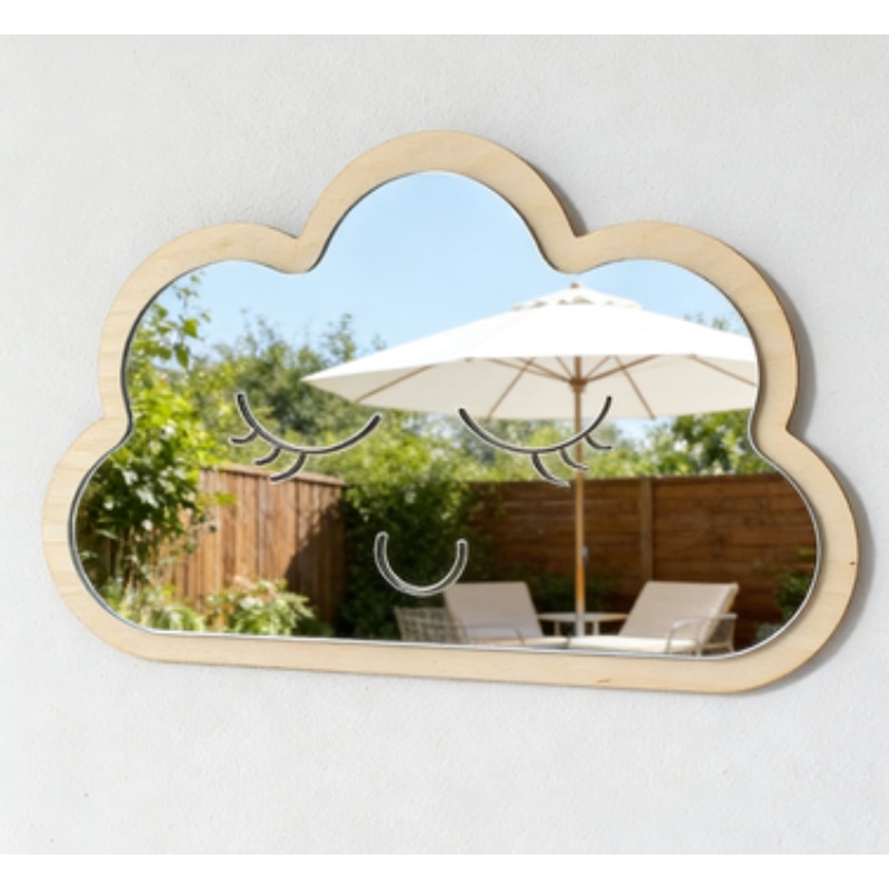 Decorative Acrylic Mirror Wall Mirror for Kids Room, Cloud Design