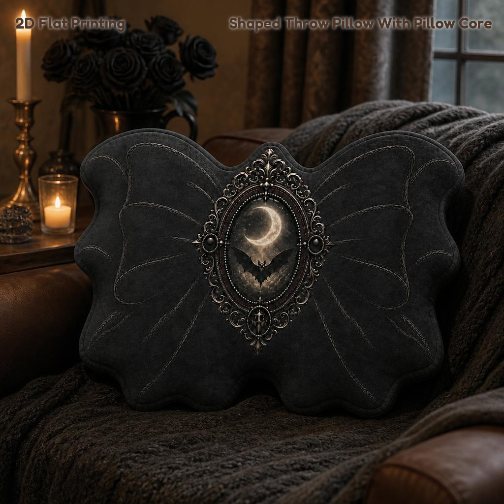 TEMU Bat Wing Throw Pillow - Gothic Bat Wing Cushion Suitable For Bedroom Sofa Decor, Stuffed Bat Wing Pillow With Fill, Hand Washable Shaped