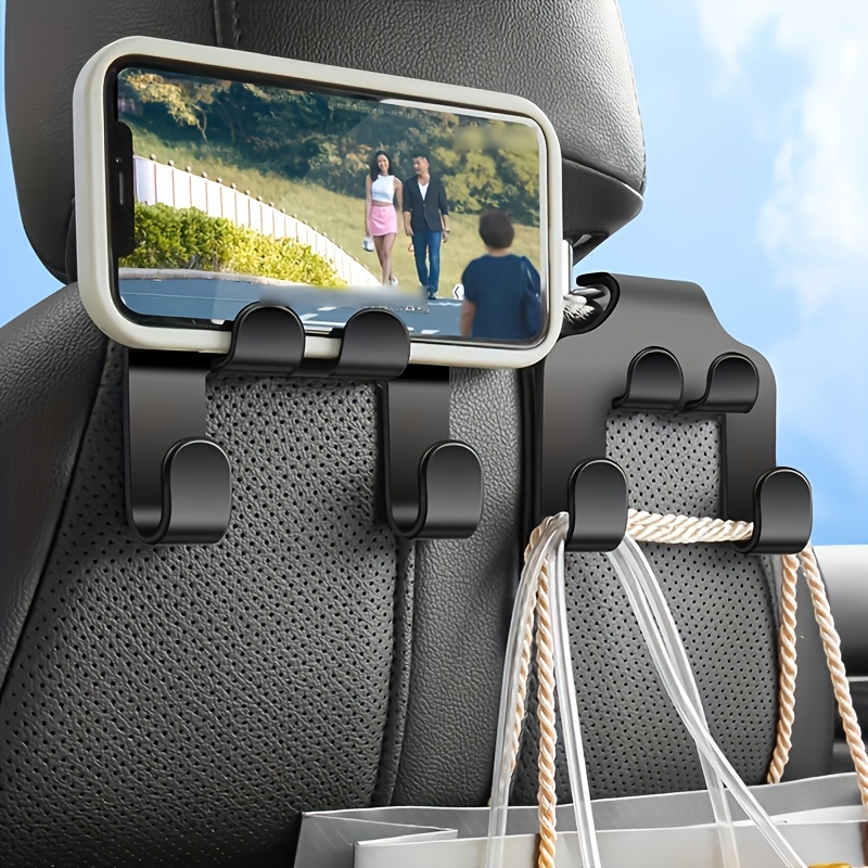 2pcs of multifunctional hooks   2 in 1 multifunctional hooks suitable for car seat hooks rear seat phone holders durable wallet hook stands universal bag hooks  