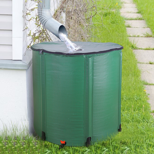 [300 Gallon Portable Water Tank] High-Strength PVC Collapsible Water Storage Tank - Durable And Portable Green Outdoor Rainwater Collector, Multi-Purpose for Gardening, Car Washing And More, Garden Water Storage 1
